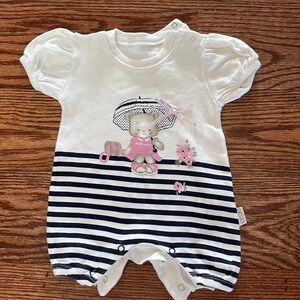 ERSIN Baby girl dressy onesie 100% organic cotton Made in Turkey EMBELLISHED 6-9